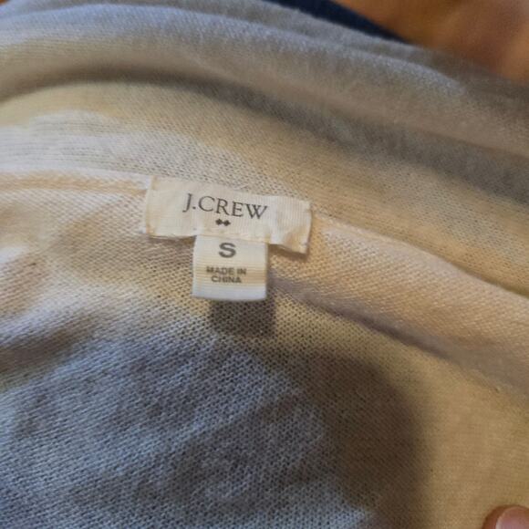 J.Crew Small Ivory Cotton Open Front Short Sleeve Cardigan Sweater - Picture 3 of 11